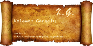 Kelemen Gergely névjegykártya